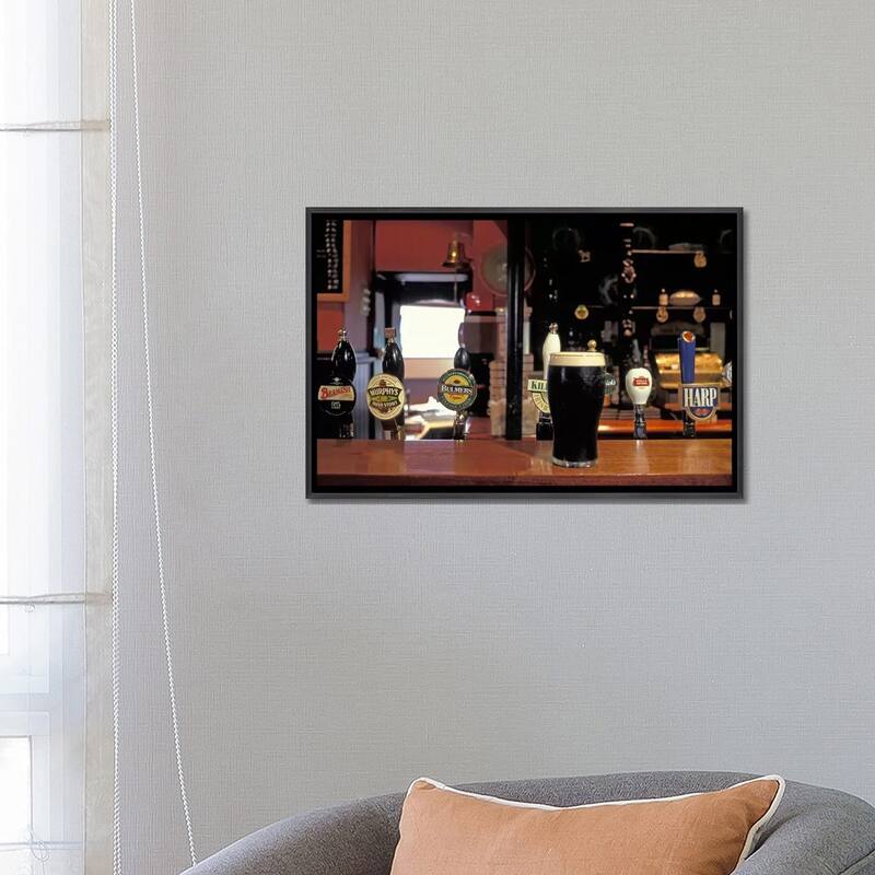 iCanvas "Glass Of Stout On The Bar, The Old Stand, Dublin, Republic Of